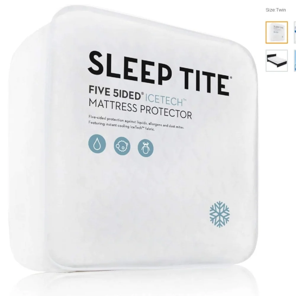 Sleep Tite Brand New Five 5ided IceTech Waterproof Mattress Protector Twin Size